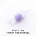 Grape purple cotton rope cat toy ball with white fluffy wings, weight 10.8g. - Double Feather Ball / Grape Purple