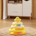 Mehrstöckiges Oktopus-Karussell-Spielzeug für Katzen mit 4 Ebenen und bunten Bällen - Katzen-Drehteller / Gelb