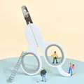 White and grey ergonomic pet nail clipper for cats with sharp stainless steel blade - Straight Head Style / Gray