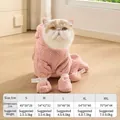 Albornoz de felpa rosa ultra-absorbente para gatos con tabla de tallas detallada para mascotas - M / Albornoz Gato Cuatro Patas Enterizo / Rosa