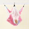 Amaca calda in peluche rosa per criceti con motivi floreali per gabbia piccoli animali - 20*20 / Stella a Cinque Punte Rosa (Doppio Strato) / Rosa
