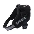 Reflective black no-pull dog harness with sturdy handle and slogan patch for large dogs - XXS (1.5-3kg) / Black
