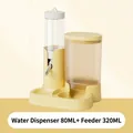 Yellow 2-in-1 automatic hamster feeder and 80ml waterer set - Yellow / 80ml Water + 320ml Food