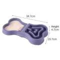 Comedero antivoracidad morado en forma de hueso con alfombra de silicona, 34.7cm - Hueso / Púrpura