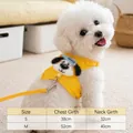 Yellow cartoon dog harness vest with matching leash for small dogs and puppies - Harness and Leash Set / S / Yellow
