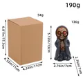 Spooky Halloween hooded skeleton resin figurine ornament showing size and weight specs - Eyeball Style (W1-48)