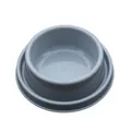 Grey ant-proof plastic pet bowl with raised spill-proof rim and anti-slip base - M / Gray