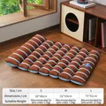 Brown and blue striped waterproof pet sleeping mat for cats and dogs in size S/M/L - S / Striped Puff Mat / 50*38cm / Soft Coffee