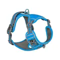 Robuster blauer Nylon-Hundebrustgurt für mittelgroße und große Hunde mit Reflektor - Blau QS-076 / Größe L (17,5–22,5 kg)