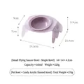 Elevated purple ceramic pet bowl with tilted clear acrylic stand and size markings - Saucer Bowl / 160ml / Purple