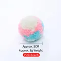 Macaron colored plush ball cat toy, 5cm diameter and 8g weight, soft yarn texture. - Pink Beach