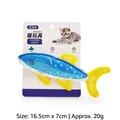 Weiches blaues Fisch-Plüschtier mit Katzenminze, bissfestes Spielzeug für Katzen - Blau Gelb Fisch
