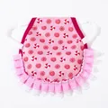 Pink candy print hen saddle apron with gingham ruffles and lace trim for feather protection - One Size / Pink Peppermint Swirl Print