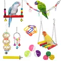 Gedetailleerd overzicht van de 13-delige vogelspeelgoedset met schommels en bellen - Set van 13 (T365#) / Veelkleurig (Willekeurig)