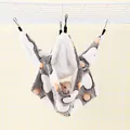 Amaca sospesa in peluche per criceti e piccoli animali con elegante motivo a pois grigi - 20*20 / Cuore Grigio Argento (Doppio Strato) / grigio-argento