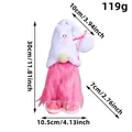 Easter plush gnome doll with pink beard and white rabbit decoration, 30cm height variant - D2-1 Standing Doll White Hat Pink Bunny