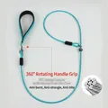 Detail showing multi-strand steel wire core of the blue dog training P-leash - Webbing Handle P-Rope (Single Buckle) / Thickness 5mm * Length 70cm / Lake Blue