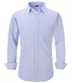 Classic men's light blue micro-check long-sleeve business casual dress shirt top - 38 / Tops / Light Blue Gingham