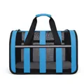 Tragbare blaue faltbare Haustiertasche mit atmungsaktivem Netz und Reflexstreifen - Blau