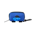 Durable blue fabric pet waste bag dispenser with carabiner and secure velcro straps - Basic (No Logo) / Dark Blue