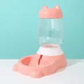 Pink automatic pet water dispenser with gravity flow and cute cat ear lid design - Waterer / 2.2L Pack / Elegant Pink