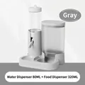 Automatic 2-in-1 grey hamster feeder and 80ml leak-proof waterer for small pets - Gray / 80ml Water + 320ml Food