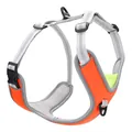 Adjustable ultra-light orange dog harness with breathable grey mesh for medium and large dogs - M / Orange