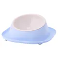 Gamelle ergonomique bleu clair pour chats et chiens avec base anti-débordement - Bol blanc / 22.5*22.5*8.8 / Bleu clair