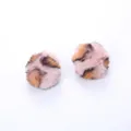 Soft leopard pattern rabbit fur cat toy balls for interactive and engaging pet play sessions - 2 Pcs/Set / Pink Leopard