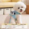 Light blue cartoon harness and leash set for small dogs with Bichon Frise model size chart - Harness and Leash Set / M / Blue