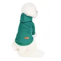 Dark green pet hooded sweatshirt for small dogs and cats, warm autumn winter wear - S / Green