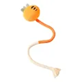 Interactive plush cat toy featuring a long twisted rope and tassel for teeth cleaning - Carrot