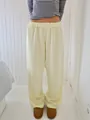 Comfortable high-waisted loose casual pants for women in a soft yellow summer style - XS / Bottoms / Light Yellow