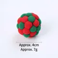 Christmas themed red and green plush ball cat toy, 4cm diameter, weight approx 7g. - Christmas Color Small