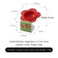 Rode bloemvormige keramische voerbak voor huisdieren met groene acryl standaard voor katten - UFO Bak (Rood) + Bloem Acryl Standaard (Rode Bloem)