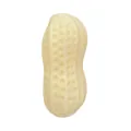 Realistic peanut-shaped squeaky vinyl toy for dogs with a textured surface detail. - Squeaky Peanut (Milk Scent) / Off White