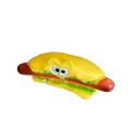 Funny cartoon hot dog shaped squeaky pet toy for dogs, durable rubber chew toy for puppies - Sausage Burger