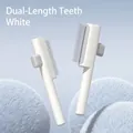 Cepillo de aseo para mascotas blanco autolimpiante con botón para pelo de gato kit - Cerdas de diferentes alturas / Blanco