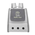 Grey breathable pet carrier backpack with 'Hello Cat' print for small cats and dogs - Suitable for cats within 7.5kg / Gray