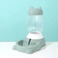 Automatic gravity-fed pet water dispenser featuring a cute mint green cat-ear lid - Waterer / 2.2L Pack / Forest Green