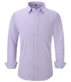 Men's purple micro-check long sleeve business casual button-down shirt variant - 38 / Tops / Light Purple Gingham