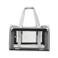 Grey portable pet carrier bag with breathable mesh window and transparent side for cats - 46*32*32 / Snowy Gray