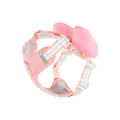 Pink vest-style dog harness for small dogs with plush wing accents and reflective strip - Pink / S