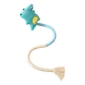 Durable cute dinosaur plush cat toy with long woven cotton rope for teething and play - Crocodile