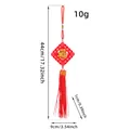 Traditional red felt Chinese New Year hanging decoration with gold Fu character and tassel - Rhombus Earrings
