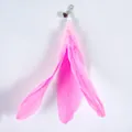 Leuchtend rosa Feder-Ersatz für Katzenangel mit Glöckchen und Metallhaken-Aufsatz - Rosa Feder Kopf