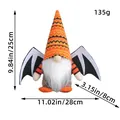 Halloween bat wing gnome plush doll with detailed size measurements 28x25x8cm 135g - Orange Black Male Style (Z2-13) / Orange and Black
