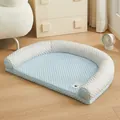 Sofá cama para mascotas texturizado azul claro y crema para perros pequeños y gatos - L-74*55CM / Oso de Sal Marina
