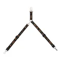 Adjustable double dog car seat belt splitter leash with My Love My Dog orange pattern - Black & Orange
