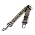 Ceinture de sécurité élastique réglable pour animaux en vert olive avec coutures réfléchissantes - Style Élastique (2.5*45-74cm) / Vert Militaire